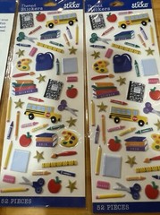 Sticko Back To School Icons Puffy Stickers Papercraft Planner Supply Lot Of 3