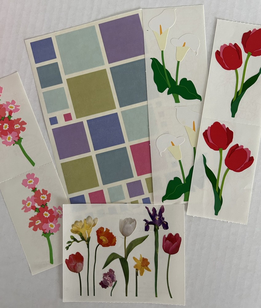 Mrs. Grossman’s FLOWERS Flower Sticker Lot Rare & Discontinues 5 Strips