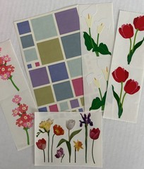 Mrs. Grossman’s FLOWERS Flower Sticker Lot Rare & Discontinues 5 Strips