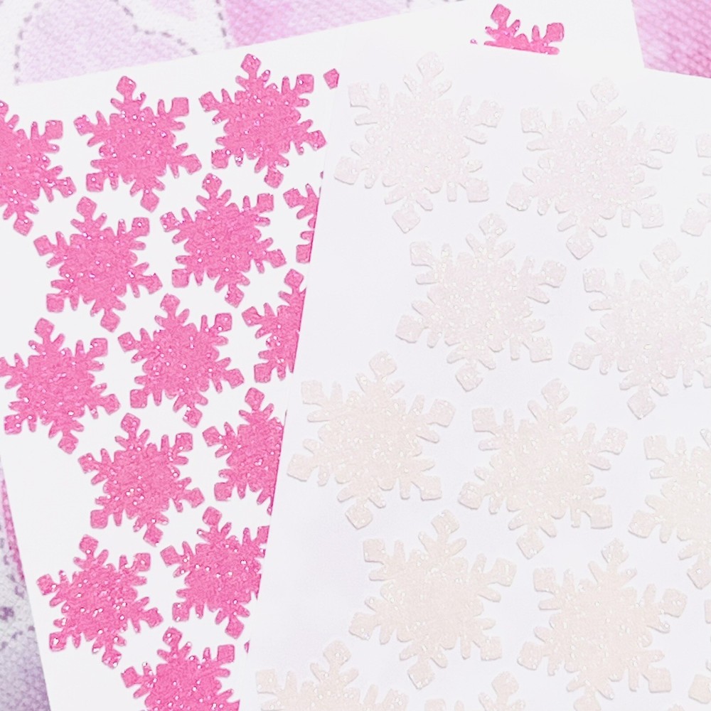 Glitter Snowflake Stickers! – Choose a Size & Color – Cute & Sparkly!