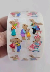 Vintage Sandylion Stickers Animal Hugs And Kisses kk298 New Roll Of 100 Mods
