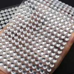 3 Sheets Clear Bling Round Rhinestones Gems Self-Adhesive Sticker Flat Back