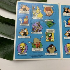Hallmark Vintage Looney Tunes Stickers 2 Sheets 1994 Blue Bugs Tweety Taz