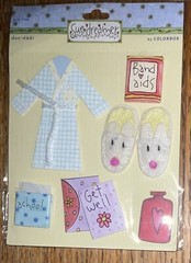 Sue Dreamer By Colorbok Get Well Card Band Aids Alcohol Slippers Robe Stickers