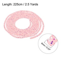 5 Yard 6mm Glitter Sequins Rope Sequins Rhinestone Cord Clear Light Pink