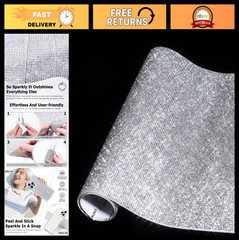 Self-Adhesive Rhinestone Sheets, 9.4×15.8 Inch Glitter Gems for DIY Car Decor