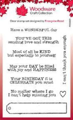 Woodware Craft COLLECTION CLEAR ACRYLIC STAMPS – LONG TAG WISHES