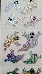 JILLSON & ROBERTS HAMBLY STICKERS PRISMATIC / GLITTER HALLOWEEN * GHOSTS *