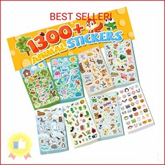 Sinceroduct Stickers for Kids, 1300+ Cute Animals Water Bottle Sticker, 8 Sheets