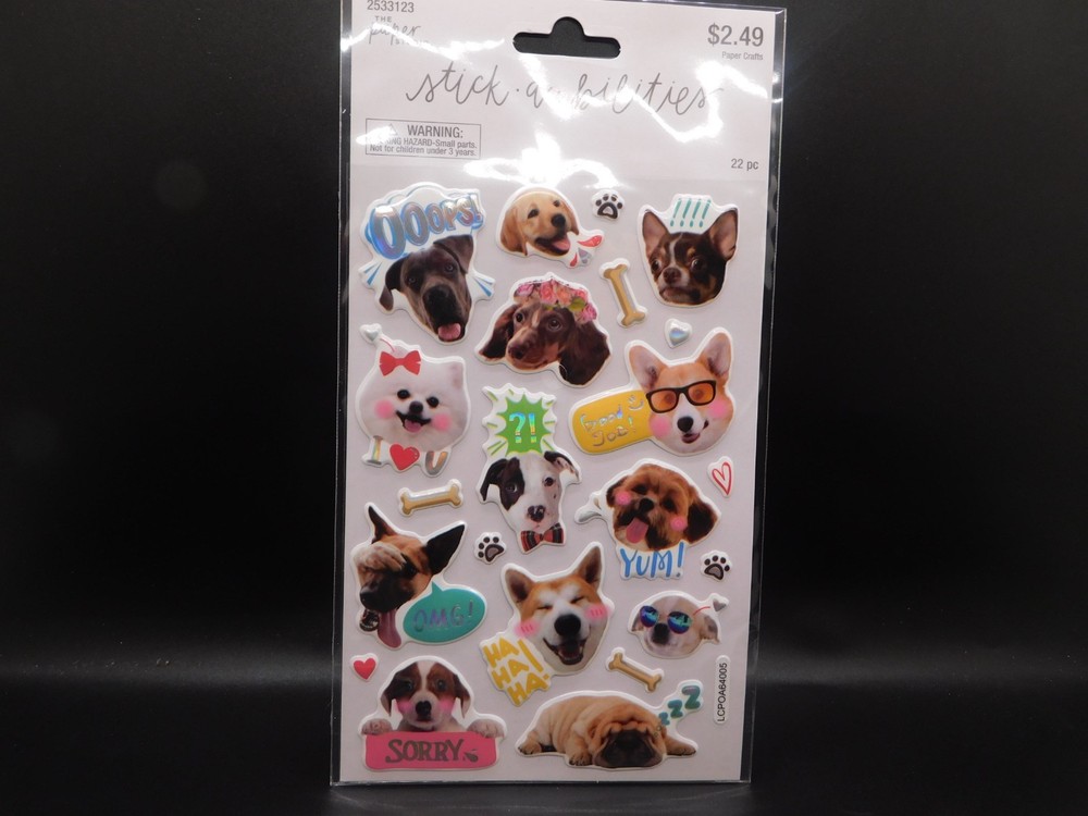 The paper studio stick a bilities Silly Dog puffy stickers 22pc