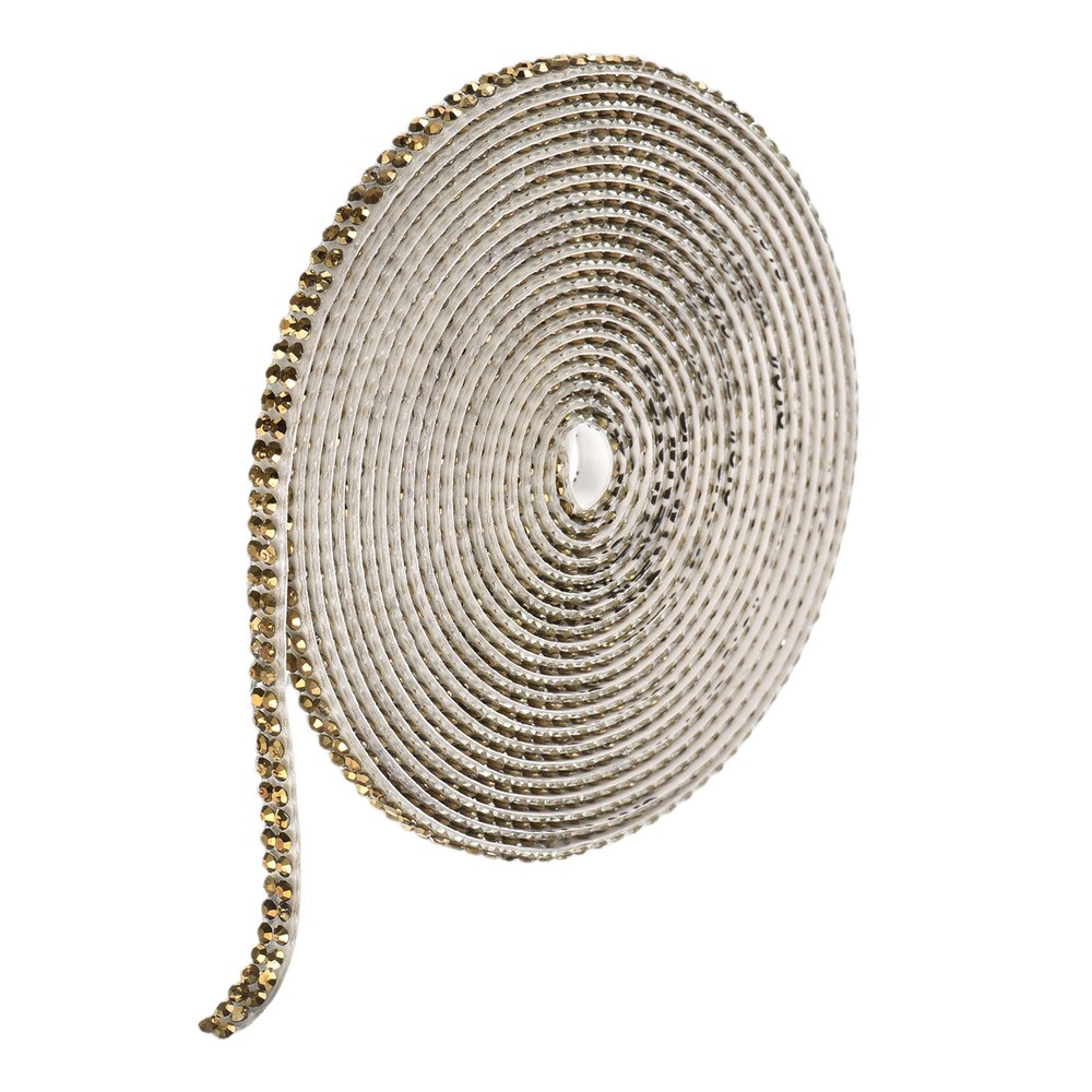 0.2 Inch Self Adhesive Rhinestone Strips 3 Yard for Crafts,Gold