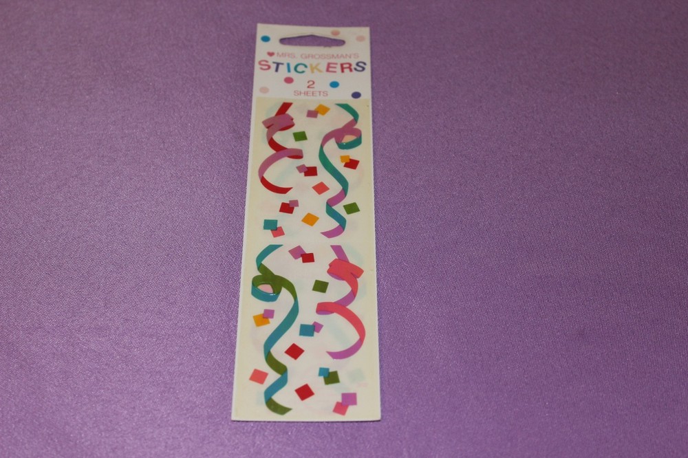 Mrs. Grossman’s Sealed Package of Vintage Opalescent Birthday Confetti Stickers!