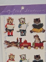 Vintage 1986 Gifted Stickers John Grossman Inc Sealed Pack 2 Sheets Cats Kittens