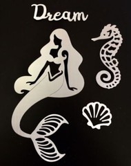 Die Cuts * Mermaid Dream * Five Sets * White Cardstock *