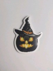 Lot Of 9 Stickers Halloween Pumpkins Black Cats Bats Witches Spooky