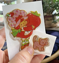 Vintage 80s Sticker Lot: Puffy Strawberry Shortcake And Pets Used Restored READ