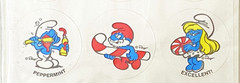 1983 Vintage 12 Smurf Scratch’n Sniff Peppermint Scented Stickers Smurfette Peyo