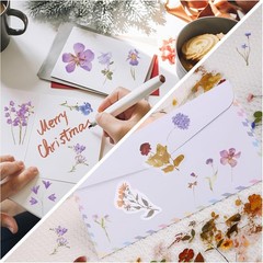 120 Pcs Transparent Flower Stickers for Scrapbooking, Journaling, Crafting