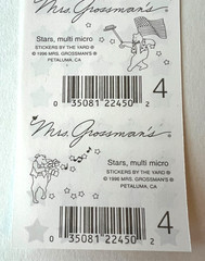 LOT 6 STRIPS Vintage MRS GROSSMAN’S Stickers STARS MULTI MICRO 1996 SPARKLE