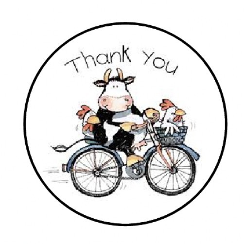 48 THANK YOU COW ENVELOPE SEALS LABELS STICKERS 1.2″ ROUND
