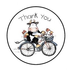 48 THANK YOU COW ENVELOPE SEALS LABELS STICKERS 1.2″ ROUND