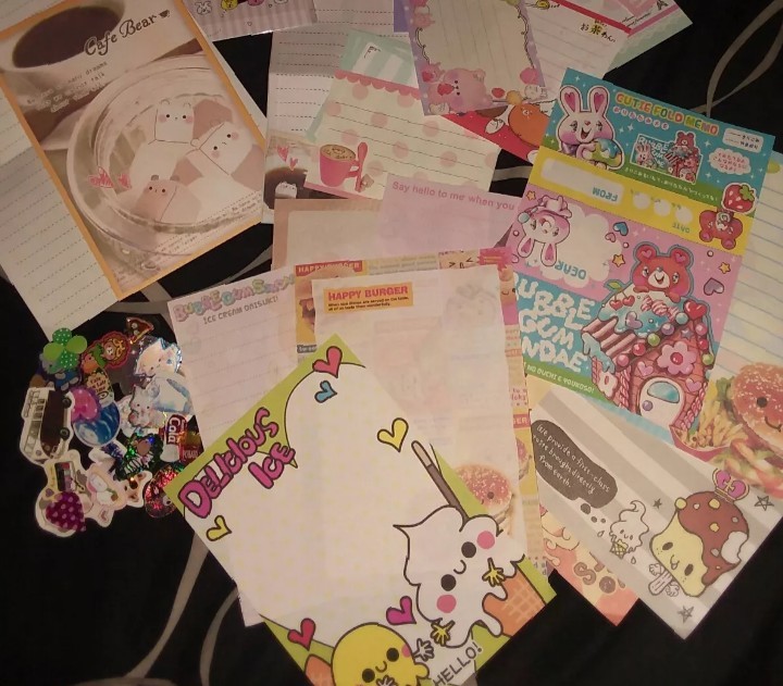 Kawaii 50 Mini Memo Sheets +FREE Large & Sticker Flakes/USA Seller/FREE Ship!!!