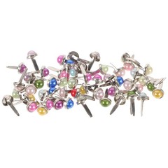 50Pcs Metal Pearl Snap Fasteners Mini Brads Durable for Scrapbooking Craft Use