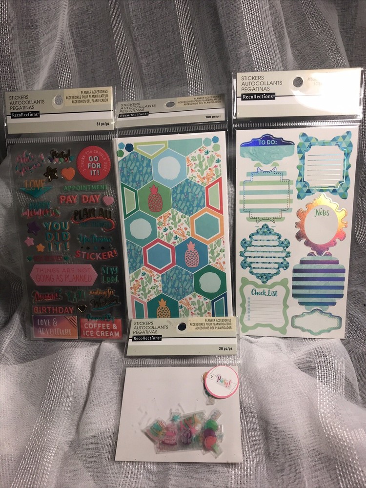 SCRAPBOOK PLANNER journaling stickers LOT OF 4 Pkgs NEW Recollection Paper Craft