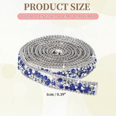 Self Adhesive Resin Rhinestone Strips, Diamond Bling for Crafts, Blue