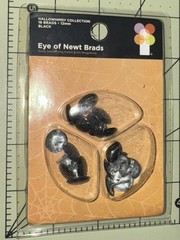 Imaginisce 18 Halloween Glitter 12mm Brads Black New