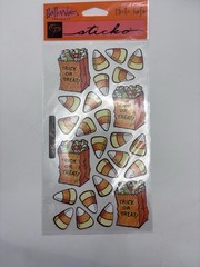 HALLOWEEN Trick or Treat Trunk Candy Corn Bag Sticko Sticker Sheets 2 Sealed New