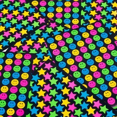 672ct Smiley Faces & Star Stickers Standard Glossy 8 Sheets by American Greeting
