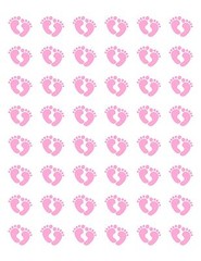 48 PINK BABY FEET FOOTPRINTS ENVELOPE SEALS LABELS STICKERS 1.2″ ROUND