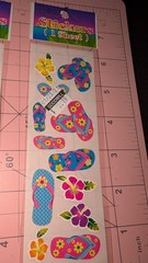 Vintage Stickers OTC Lot 2 Packs Flip Flops Shoes Flowers