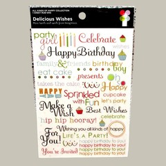 Imaginisce Delicious Wishes Rub-Ons W/ Applicator All Kinds of Happy Collection