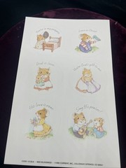 24 Vintage Stickers Current, Inc. Wee Blessings Forest Folk Mice 4 Sheets New