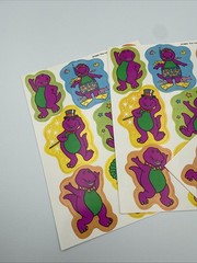 Vintage Barney The Dinosaur Sticker Sheet Lot Of 3 Sheets #D