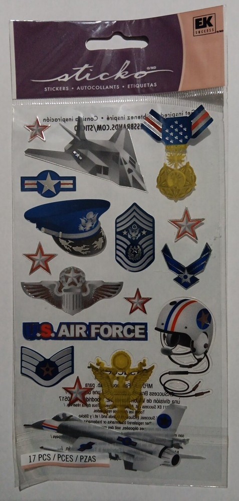 U.S. AIR FORCE Military Service Airplanes Plane Wings Fighter Stealth Sticko
