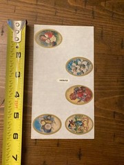 Oval Easter Rare Antique Are Bunny Eggs Sticker Sheet (missing Some) HTF Vintage