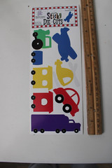 Provo Craft Sticky Designer Transportation DieCut Train Plane Car TruckScrapbook