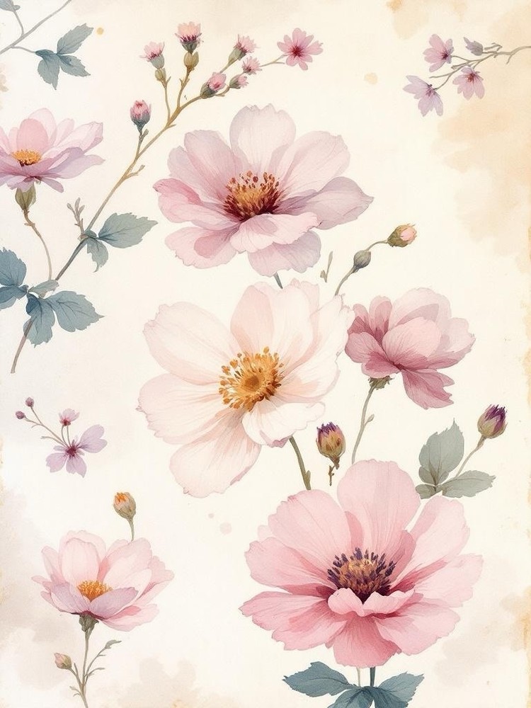 Large Flowers Decoupage Rice Paper For Ornament-Wood Art A4 1 Sheet