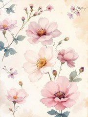 Large Flowers Decoupage Rice Paper For Ornament-Wood Art A4 1 Sheet