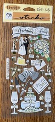 Sticko WEDDING DAY BRIDE Groom Cake Flower Ring Gift Marriage Scrapbook Stickers