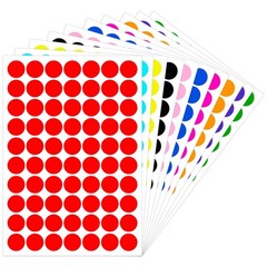 1 Inch Removable Color Dot Stickers 700 Pcs Waterproof Round Circle Labels Ea…