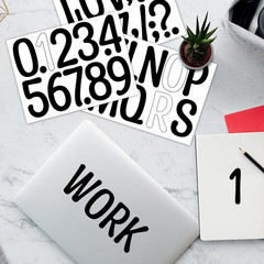 534 PCS 42 Sheets Letter Stickers Large Alphabet Number Sticker 4 Inch Poster