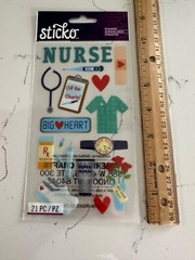 Sticko Autocollant Registered Nurse Stickers Chart Shoes RX Scrubs Flowers Heart