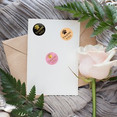3 Rolls 1″ Round Kraft Paws Print Thank You Stickers Labels Hot Stamping For Tag