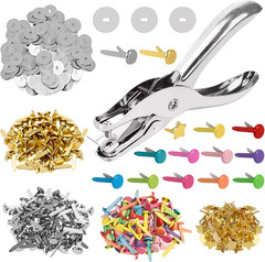 200 Pieces Paper Fasteners Brads, Multi Color Mini Brads round Fasteners with 20
