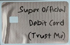Super Official Card Skin: Duct Tape Style Vinyl Sticker Credit, Debit, Fun Money