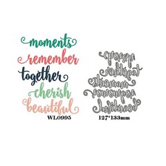Family Memories Big 4″+ WORDS Metal Die Cutting Cut Dies